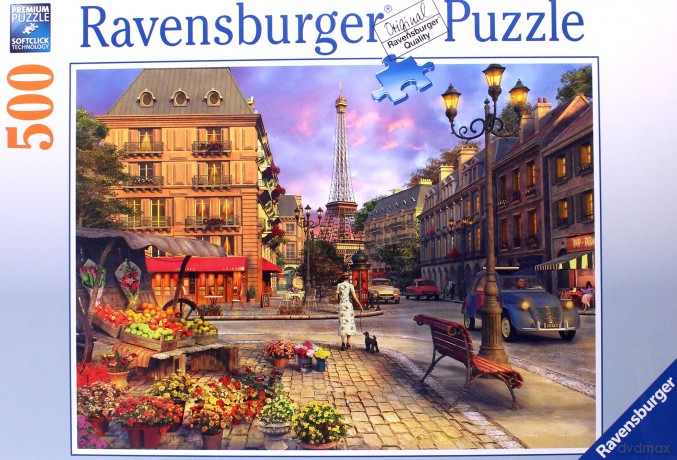 RAVENSBURGER 500 el. Wieczorny spacer po Paryżu [PUZZLE]