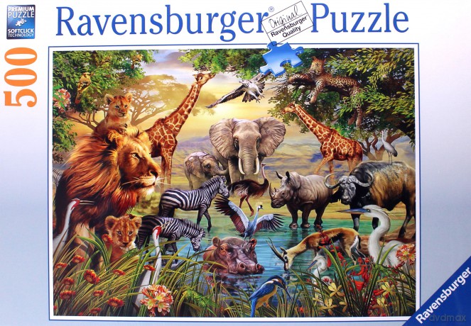 RAVENSBURGER 500 el. Zwierzęta przy wodopoju [PUZZLE]