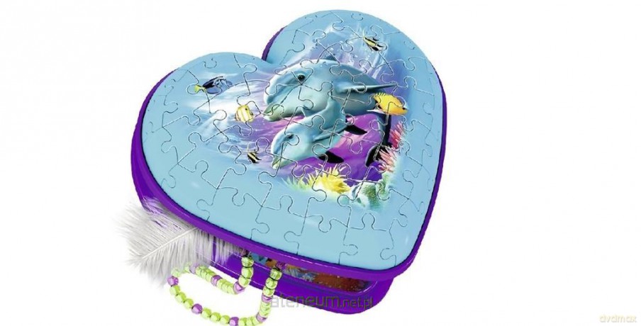 RAVENSBURGER Puzzle 3D Delfiny 54 el. serce szkatułka [PUZZLE]