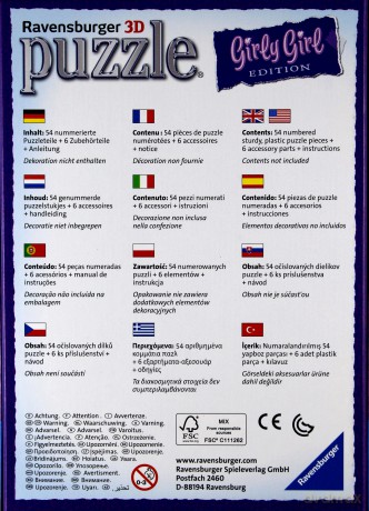 RAVENSBURGER Puzzle 3D Delfiny 54 el. serce szkatułka [PUZZLE]