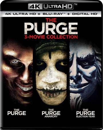 The Purge: 3-Movie Collection: The Purge / The Purge: Anarchy / The Purge: Election Year (Noc Oczysczenia / Anarchia / Czas Wyboru) [3xBlu-Ray 4K]+[3xBlu-Ray]