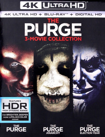 The Purge: 3-Movie Collection: The Purge / The Purge: Anarchy / The Purge: Election Year (Noc Oczysczenia / Anarchia / Czas Wyboru) [3xBlu-Ray 4K]+[3xBlu-Ray]