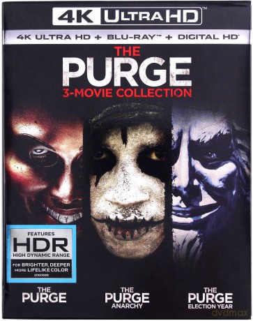 The Purge: 3-Movie Collection: The Purge / The Purge: Anarchy / The Purge: Election Year (Noc Oczysczenia / Anarchia / Czas Wyboru) [3xBlu-Ray 4K]+[3xBlu-Ray]