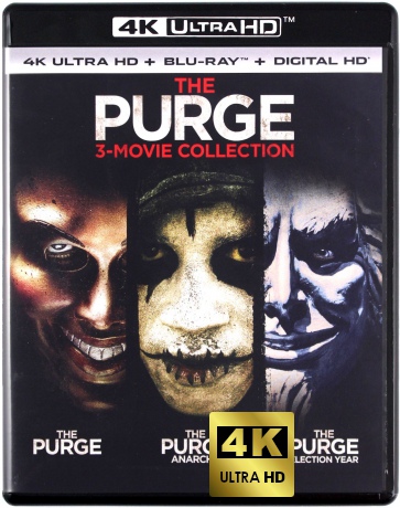 The Purge: 3-Movie Collection: The Purge / The Purge: Anarchy / The Purge: Election Year (Noc Oczysczenia / Anarchia / Czas Wyboru) [3xBlu-Ray 4K]+[3xBlu-Ray]