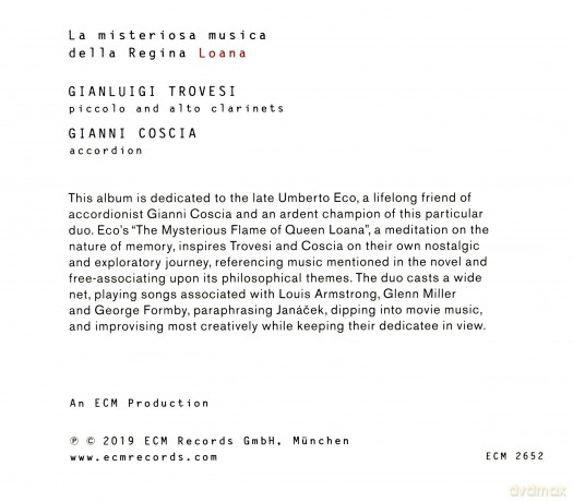 Gianluigi Trovesi: La Misteriosa Musica Della Regina Loana [CD]
