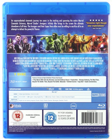 Avengers: Infinity War (Avengers: Wojna bez granic) [Blu-Ray]