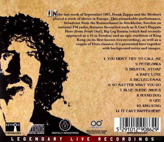 Frank Zappa: Live In Sweden 1967 [CD]