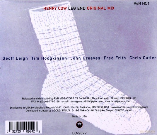 Henry Cow: Leg End [CD]