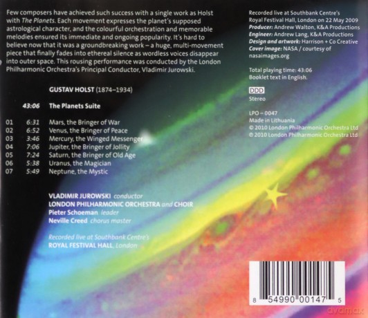 London Philharmonic Orchestra & Vladimir Jurowski & London Philharmonic Choir & Neville Creed: Holst: The Planets [CD]