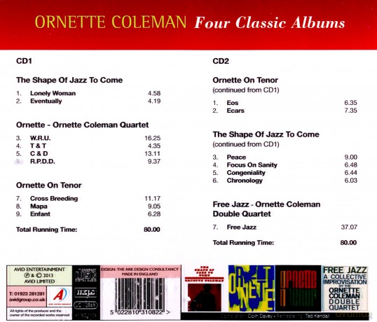 Ornette Coleman: Four Classic Albums [2CD]