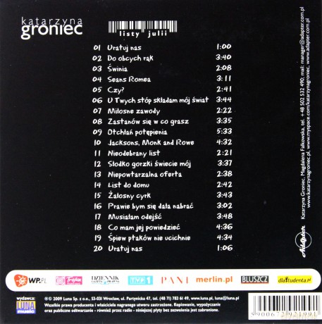 Katarzyna Groniec: Listy Julii [CD]