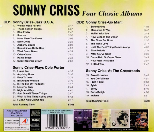 Sonny Criss: Four Classic Albums [CD]