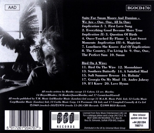 Tim Hardin: Suite For Susan Moore / Bird On A Wire [CD]