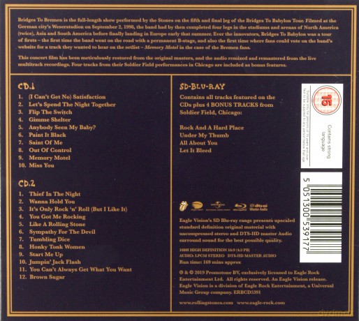 The Rolling Stones: Bridges To Bremen (Live At Weserstadion Bremen 1998) [Blu-Ray]+[2CD]