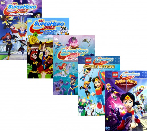 DC Super Hero Girls: Bohater Roku / Galaktyczne Igrzyska / Legendy Atlantydy / Szkoła łotrów / Złodziej Pamięci Pakiet [5DVD]