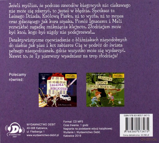 Ignacy i Mela na tropie złodzieja Zagadka królowej parku - Zofia Staniszewska [KSIĄŻKA]