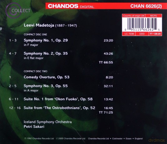 Iceland Symphony Orsakari: Madetoja Complete Symphonies [2CD]
