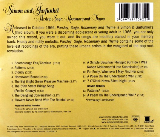 Simon & Garfunkel: Parsley Sage Rosemary & Thyme [CD]