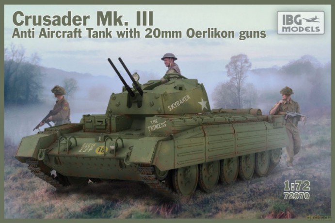 Model plastikowy Crusader Mk.III Czołg z działkiem przeciwlotniczym