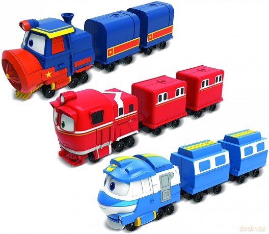Robot Trains Pojazd z wagonem zestaw deluxe mix