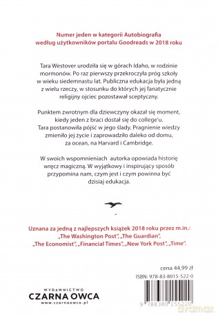 Uwolniona. Jak wykształcenie odmieniło moje życie - Tara Westover, Barbara Szelewa-Kropiwnicka [KSIĄŻKA]