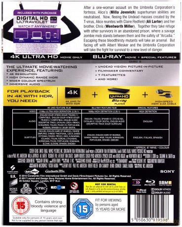 Resident Evil: Afterlife [Blu-Ray 4K]+[Blu-Ray]