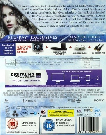 Underworld: Blood Wars (Wojny krwi) [Blu-Ray 3D]+[Blu-Ray]