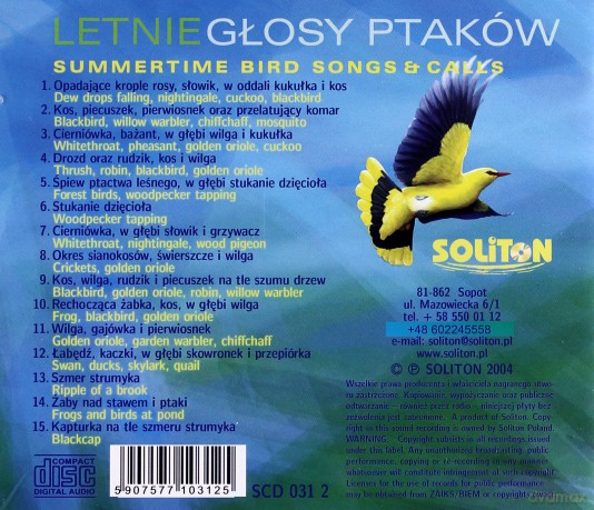 Odgłosy Natury: Letnie Głosy Ptaków: na łące, w lesie, nad wodą [CD]