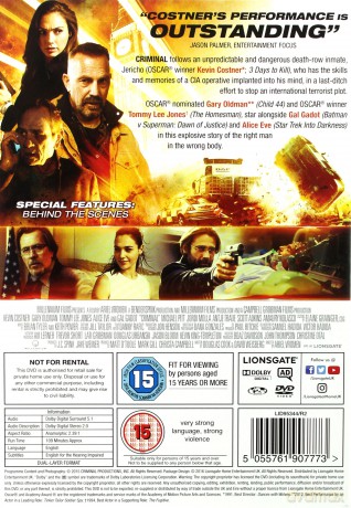 Criminal (Umysł przestępcy) [DVD]