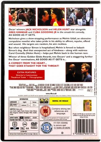 As Good As It Gets (Lepiej być nie może) [DVD]