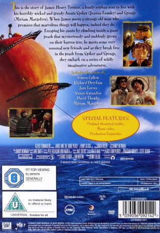 James and The Giant Peach (Jakubek i brzoskwinia olbrzymka) [DVD]