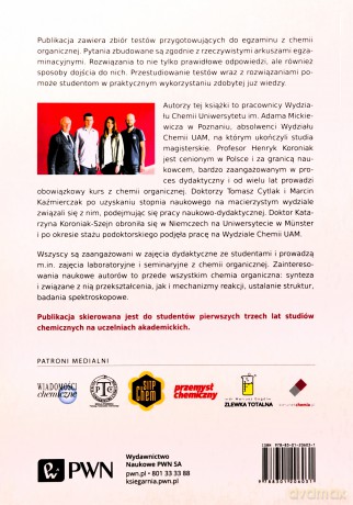 Chemia organiczna. Testy egzaminacyjne z rozwiązaniami - Marcin Kaźmierczak, Tomasz Cytlak, Katarzyna Koroniak-Szejn [KSIĄŻKA]