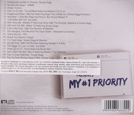 Snoop Dogg Presents: My No 1 Priority [CD]
