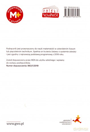 Matematyka z plusem podręcznik do liceum i technikum dla klasy 1 zakres rozszerzony - Małgorzata Dobrowolska, Marcin Karpiński, Jacek Lech [KSIĄŻKA]