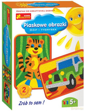 Piaskowe obrazki. Dżip i tygrysek