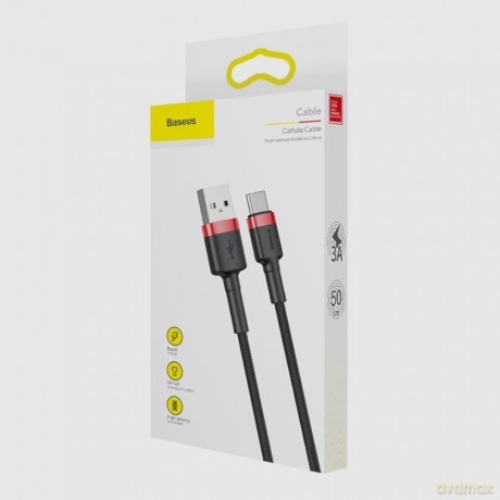Baseus kabel Cafule (typ-C | 0,5 m) czerwono czarny 3A