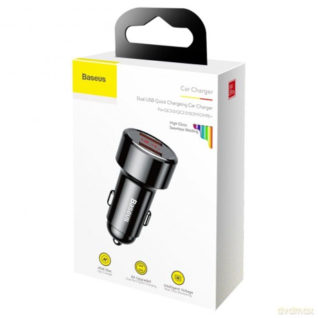 Baseus ładowarka samochodowa Magic PPS QC 3.0+ 2USB czarna 45W