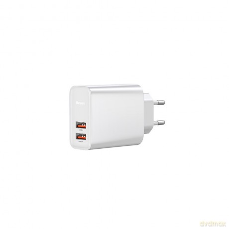 Baseus ładowarka sieciowa PPS QC3.0 2USB 30W biała