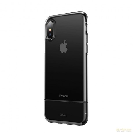 Baseus nakładka Half to Half do iPhone X/ iPhone XS czarna-przeźroczysta