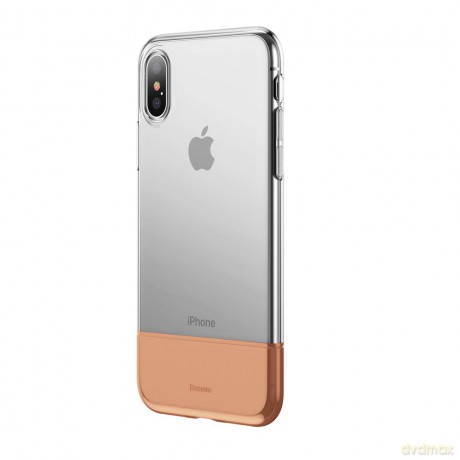 Baseus nakładka Half to Half do iPhone X/ iPhone XS złota-przeźroczysta