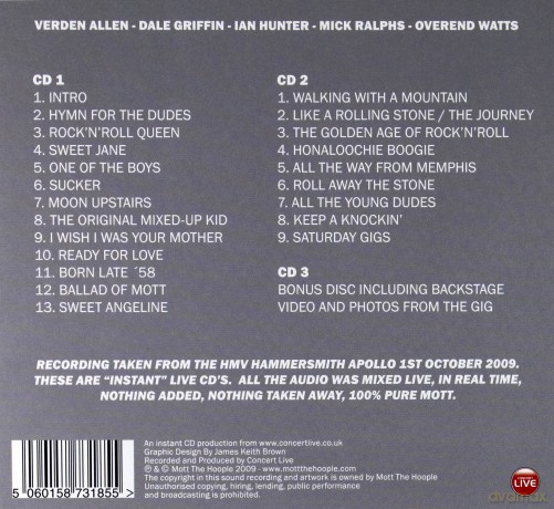 Mott The Hoople: Live At HMV Hammersmith Apollo 2009 [3CD]