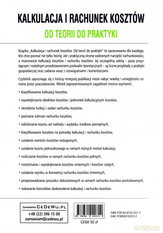 Kalkulacja i rachunek kosztów - Piotr Szczypa [KSIĄŻKA]