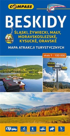Mapa atrakcji turystycznych - Beskidy 1:100 000