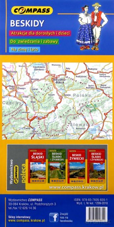 Mapa atrakcji turystycznych - Beskidy 1:100 000