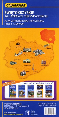 Mapa atrakcji turystycznych - Świętokrzyskie 1:200 000