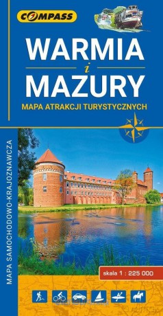 Mapa atrakcji turystycznych - Warmia i Mazury 1:225 000