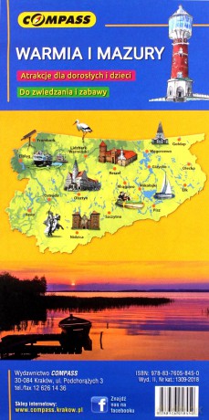 Mapa atrakcji turystycznych - Warmia i Mazury 1:225 000