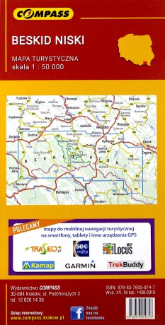 Mapa turystyczna - Beskid Niski 1:50 000