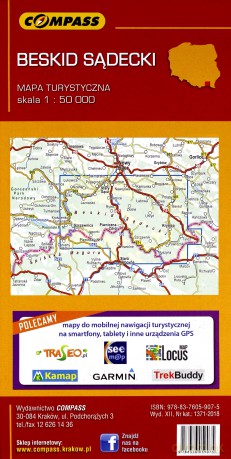 Mapa turystyczna - Beskid Sądecki 1:50 000