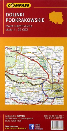Mapa turystyczna - Dolinki Podkrakowskie 1:25 000